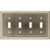 Liberty Hardware W064ZMC Architectural Series Quad Wall Plate, Satin Nickel