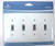 126432 White Stamped Metal Quad Switch Plate Cover