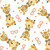 Henry Glass Wild & Free Tossed Giraffes Cotton Fabric By The Yard