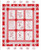 Henry Glass Redwork Christmas Stocking Block Red Cotton Fabric By The Panel