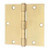B1320 3" Square Corner Door Hinge Satin Brass