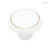 P40022-WG  1 1/2" White Ceramic w/ Gold Trim Round Cabinet Drawer Knob