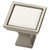 P20376-188   1" White Ceramic w/ Satin Nickel Square Cabinet Drawer Knob