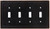 144052 Selby Bronze w/ Copper Quad Switch Wall Cover