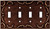 64264 Sponged Copper French Lace Quad Switch Cover Plate