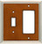 126476 Satin Nickel and Dark Caramel Wood Insert Single Switch GFCI Cover Plate