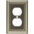 W10086-SN Architectural Single Duplex Outlet Cover Plate Satin Nickel