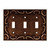 64279  Sponged Copper French Lace Triple Switch Cover Plate