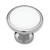 P50162-CHW 1 1/4" White Ceramic w/ Chrome Round Cabinet Drawer Knob 4 Pack