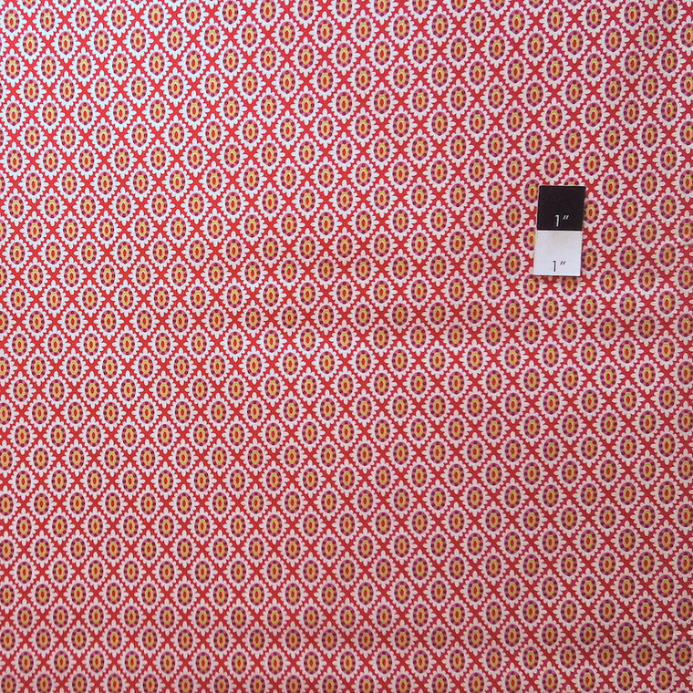 Dena Designs PWDF159 Love & Joy Flower Dot Red Fabric By Yard