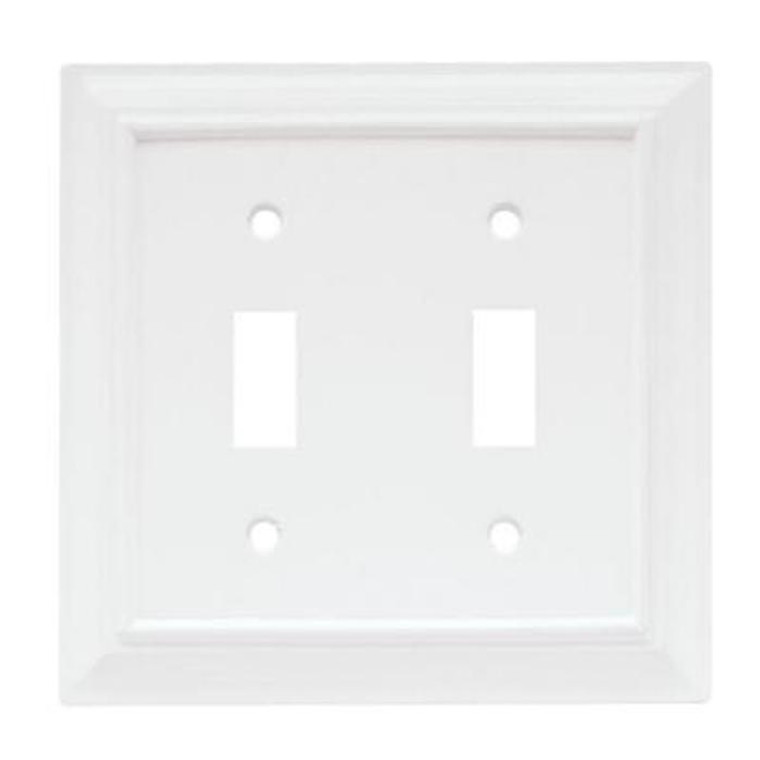 W10763-W White Architect Double Switch Wall Cover Plate