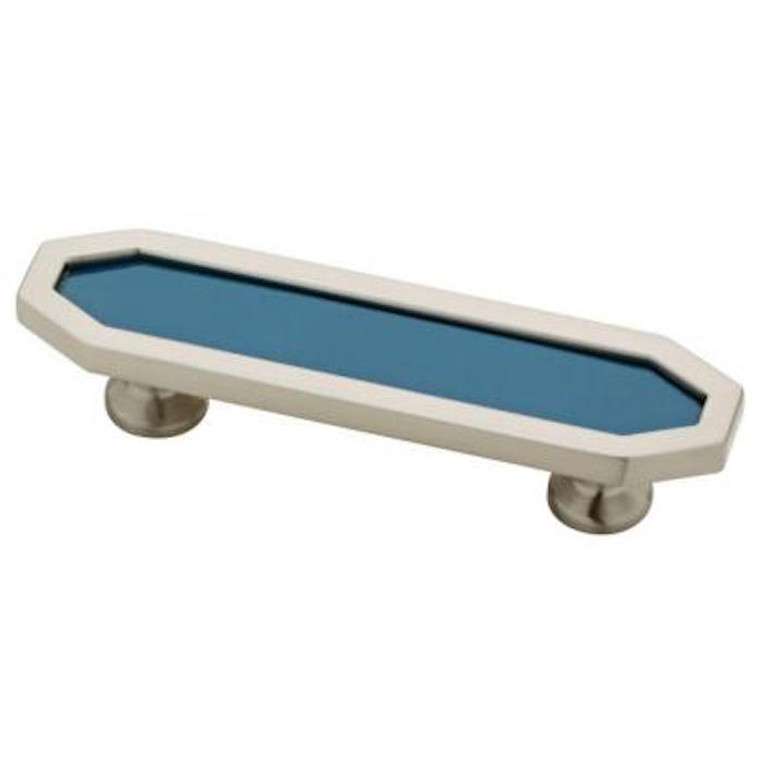 HPI001-SN Color Insert & Nickel  3" Cabinet Drawer Hex Pull