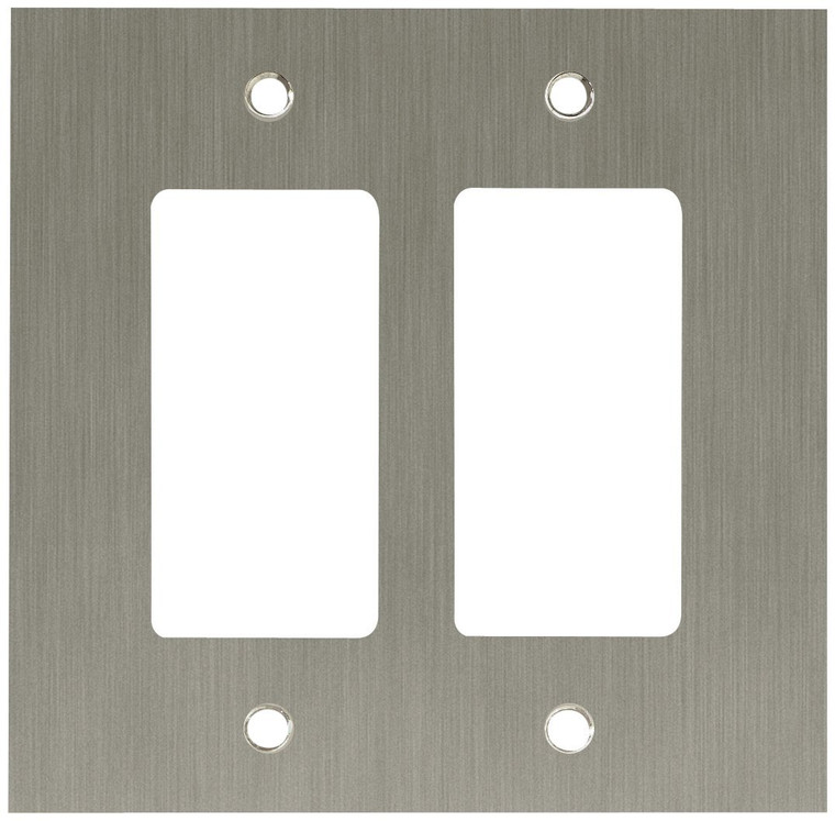 64927 Brushed Nickel Concave Double GFCI Cover Wall Plate