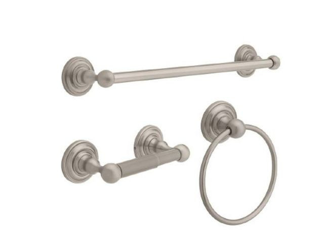 Delta 138283 Crestfield Bath 3 Piece Set Satin Nickel Finish