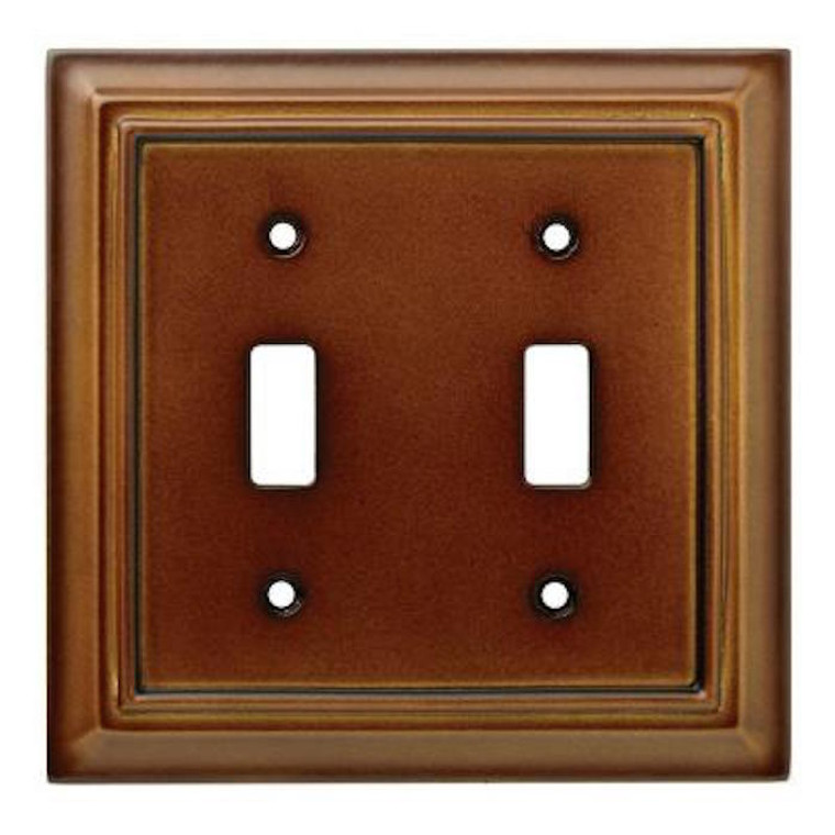 W10763-SDL Brown Architect Double Toggle Switch Cover Plate W10763-SDL Brown Architect Double Toggle Switch Cover Plate