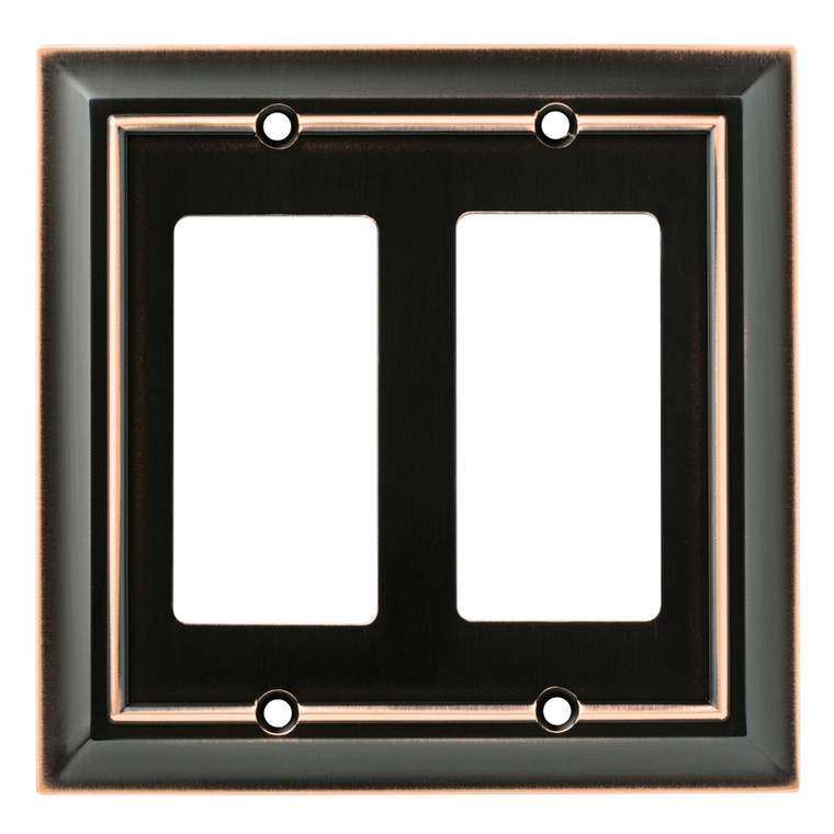W10536-OB Oil Rubbed Bronze Architect Double GFCI Cover Plate W10536-OB Oil Rubbed Bronze Architect Double GFCI Cover Plate