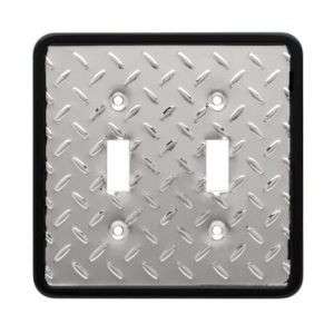 135861 Diamond Plate Double Switch Cover Plate