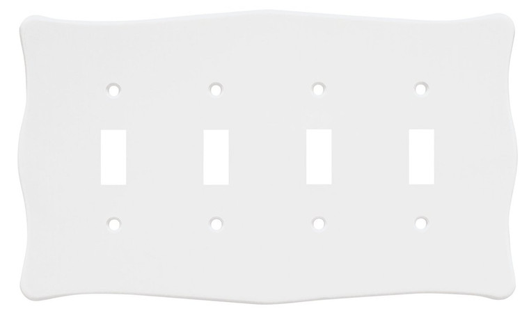 64602 White Nylon Scallop Quad Switch Wall Cover Plate