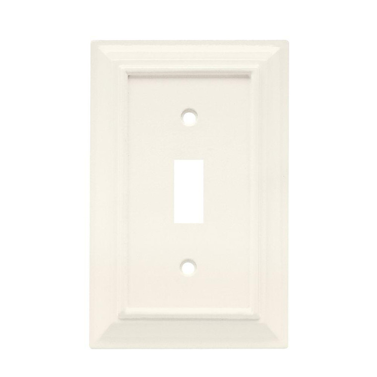Brainerd W10762-W White Architect Single Switch Cover Plate