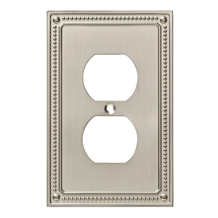 W35059-SN Satin Nickel Beaded Duplex Outlet Cover Plate W35059-SN Satin Nickel Beaded Duplex Outlet Cover Plate
