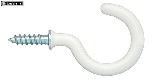 129666 1 1/4" Cup Hook White Vinyl Coat and Hat Hook Pack of 36