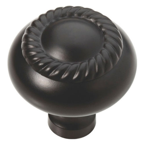 P26055-FB 1 1/4" Flat Black Rope Design Cabinet Drawer Pull Knob