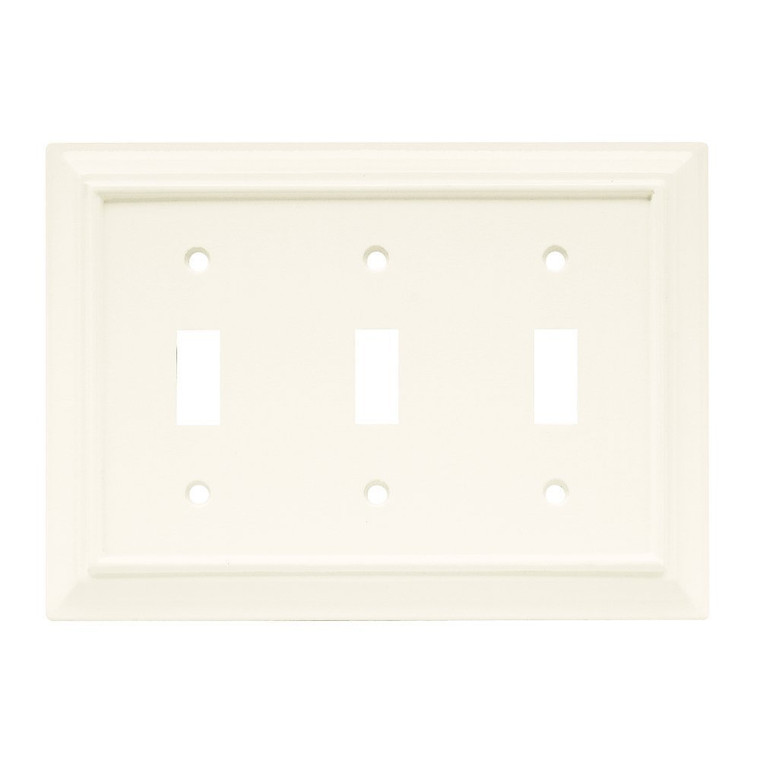Brainerd 64548 White Architect Triple Switch Cover Plate
