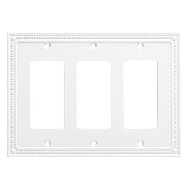 Franklin Brass W35067-PW Pure White Classic Beaded Triple GFCI Cover Plate Franklin Brass W35067-PW Pure White Classic Beaded Triple GFCI Cover Plate