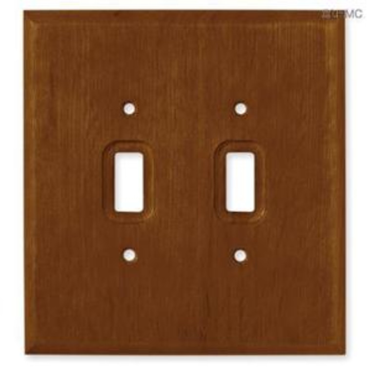 126427 Dark Oak Wood Double Switch Plate Cover