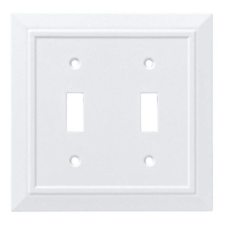 Franklin Brass W352440-PW Pure White Architect Double Switch Wall Cover Plate Franklin Brass W352440-PW Pure White Architect Double Switch Wall Cover Plate