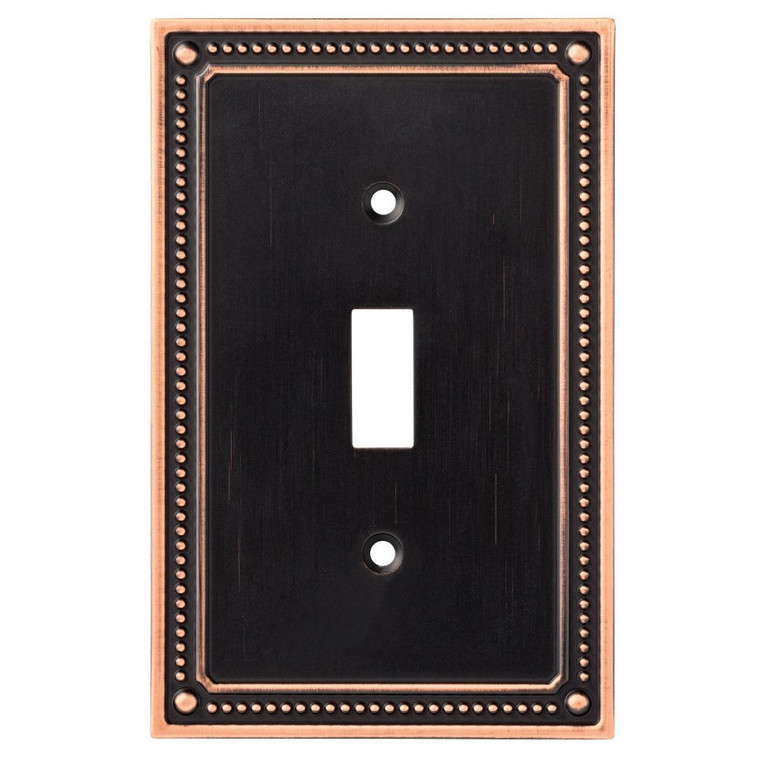 W35058-VBC Bronze & Copper Classic Beaded Single Switch Cover Plate W35058-VBC Bronze & Copper Classic Beaded Single Switch Cover Plate