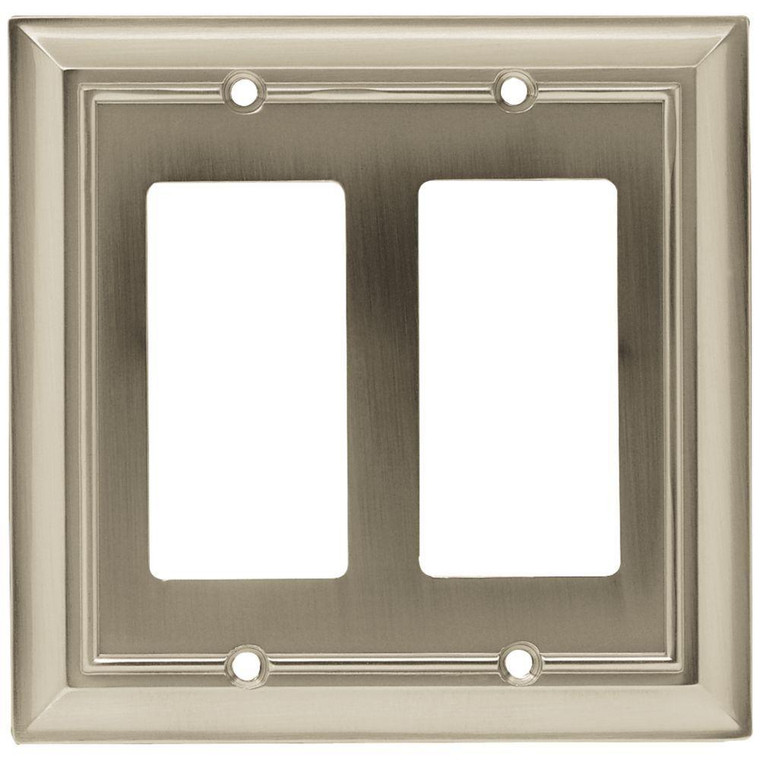 Brainerd W10536-SN Architect Satin Nickel Double GFCI Cover Plate