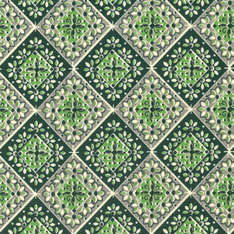 Denyse Schmidt PWDS127 Winter Walk Diamond Medallion Evergre Cotton Fabric By Yd