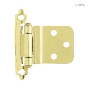 H0104AC-PB  3/8" Self Closing Inset Hinge Brass Plate Set of 10