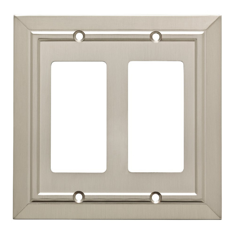 W35224-SN Classic Architect Satin Nickel Double GFCI Decora Cover Plate W35224-SN Classic Architect Satin Nickel Double GFCI Decora Cover Plate