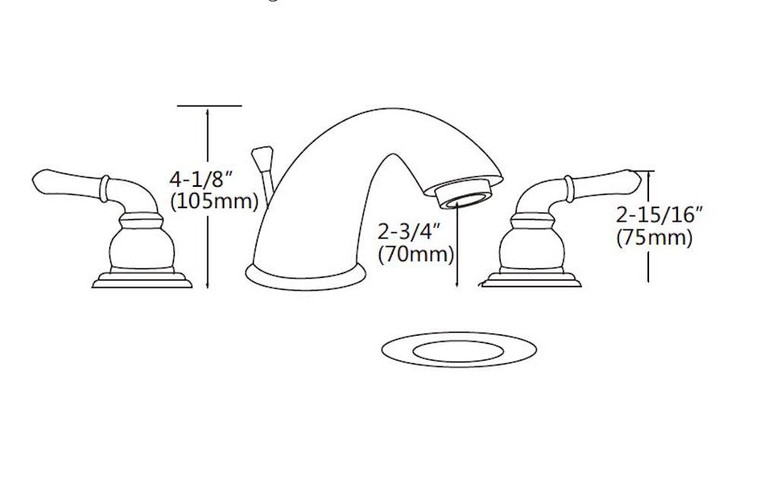 FBX Merritt 83H03-BN Bath 2 Handle Widespread Faucet Brushed Nickel