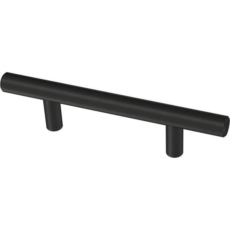 Brainerd BAR076W-FB 3" European Flat Black Bar Drawer Pull 6 Pack