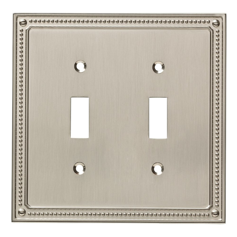 Franklin Brass W35061-SN Classic Beaded Double Switch Cover Plate