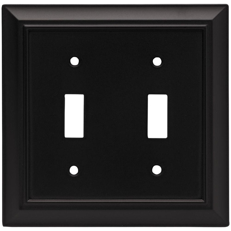 Liberty 64217 Flat Black Architect Double Switch Wall Cover Plate