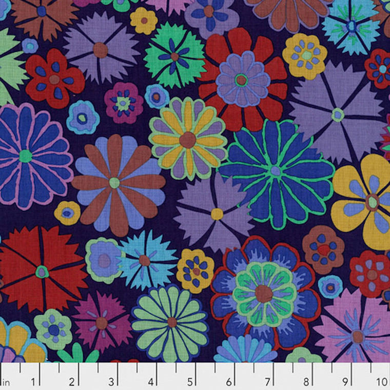 Kaffe Fassett PWKF007 Artisan Folk Flower Purple Quilting Fabric By Yard