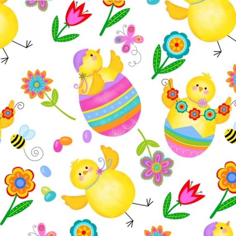 Studio E 3905-1 Spring Has Sprung Springtime Chicks Quilting Fabric By Yard