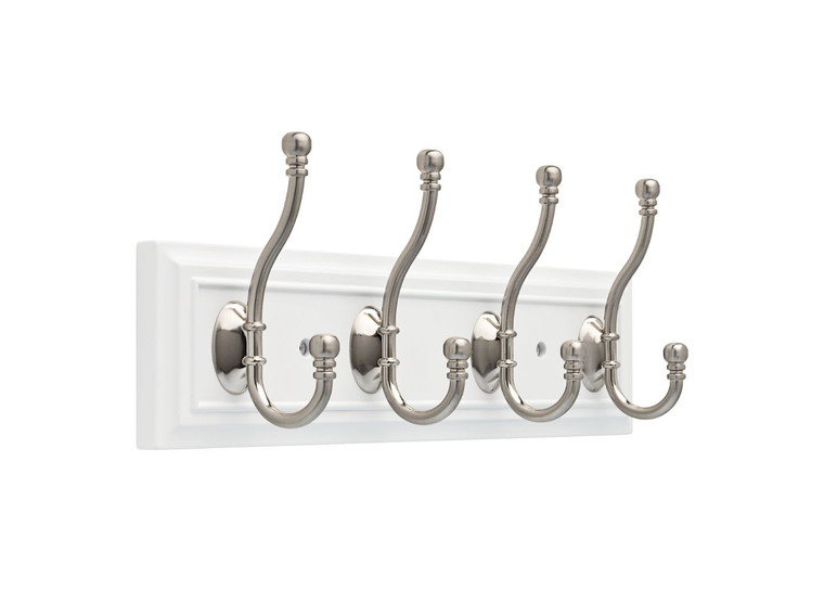 Threshold™ 16" Ball End Hook Rail - White/Satin Nickel