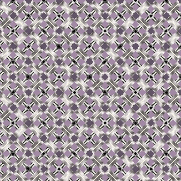 Stof Fabrics Bubble Grid Collection Diamond Purple Cotton Fabric By The Yard