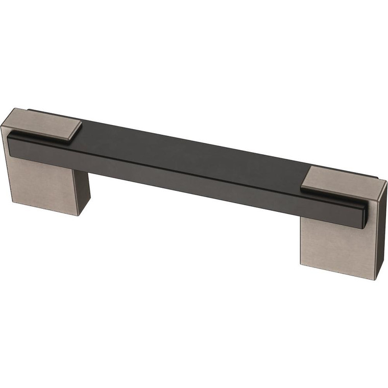 Liberty P40613C-HFB Dual Mount 3" or 3 3/4" Industrial Insert Cabinet Pull Silver & Black
