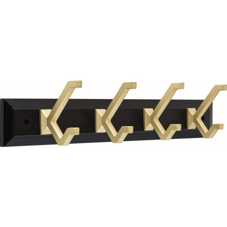 Liberty R38594-370 Modern Decorative 19" Black & Brushed Brass Hook Rack