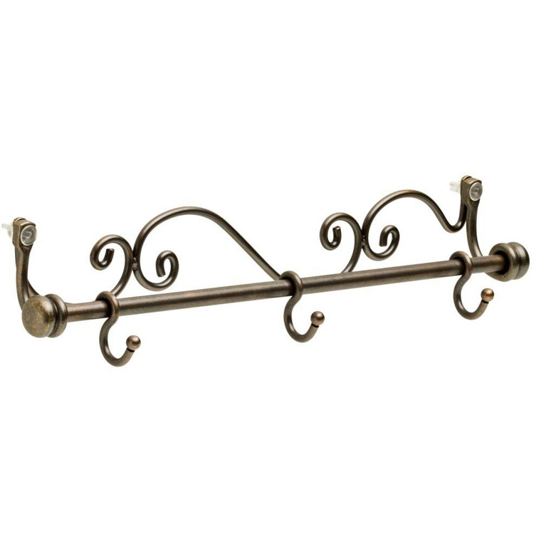 Liberty R27408-WCN 18" Romantic 3 Scroll Hook Rail Warm Chestnut Finish