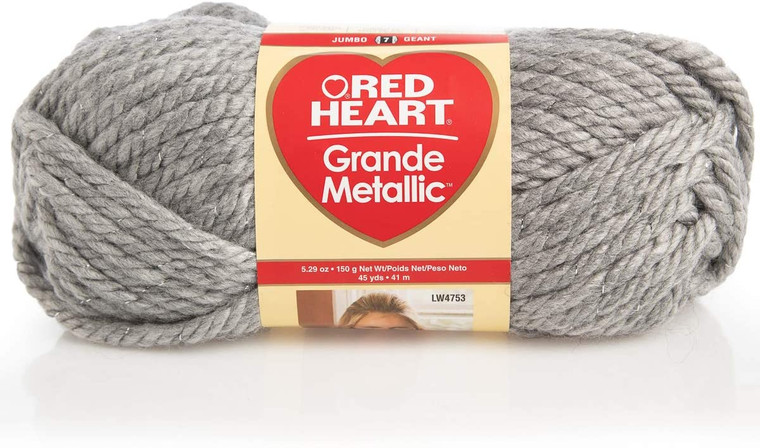 Red Heart Grande Metallic Smoke Knitting & Crochet Yarn Red Heart Grande Metallic Smoke Knitting & Crochet Yarn