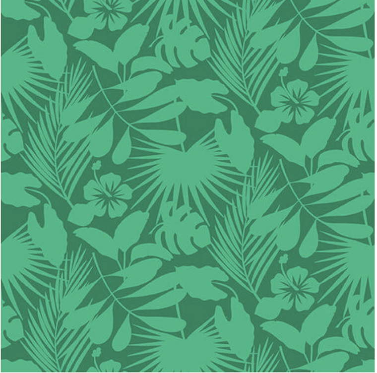 Studio e Gone Wild 4740-66 Tropical Foliage Green Cotton Fabric By Yard