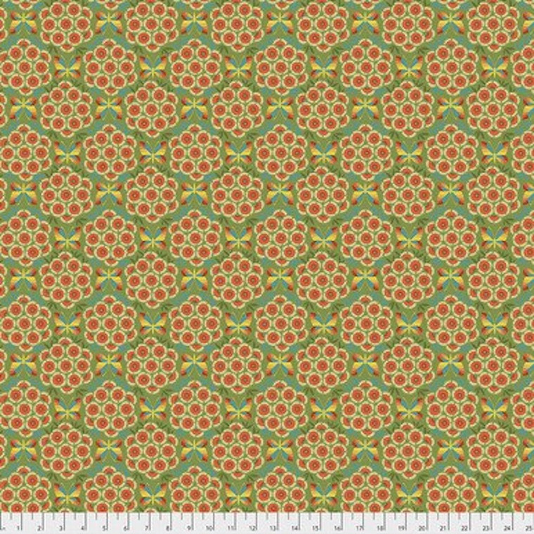 Free Spirit Jane Sassaman Nouveau PWJS117 Carnations Autumn Cotton Fabric By Yard