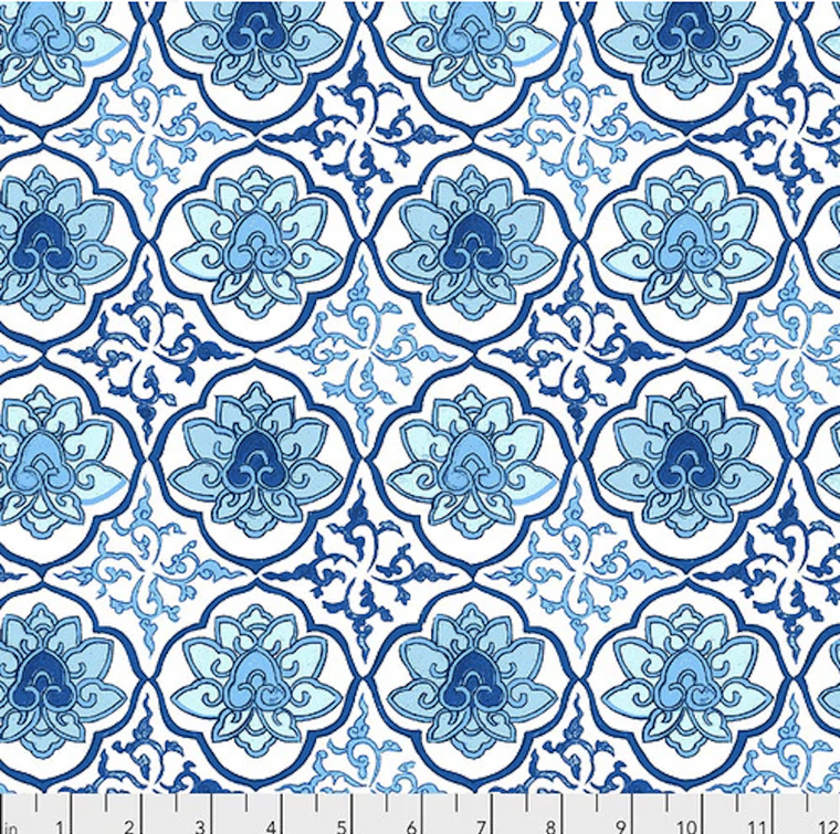 Free Spirit Snow Leopard Silk Road PWSL085 Lhasa Blue Cotton Fabric by The Yard Free Spirit Snow Leopard Silk Road PWSL085 Lhasa Blue Cotton Fabric by The Yard